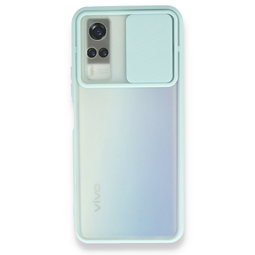 Newface Vivo Y51 Kılıf Palm Buzlu Kamera Sürgülü Silikon - Turkuaz