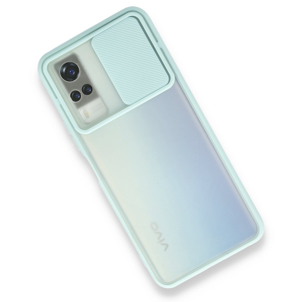 Newface Vivo Y51 Kılıf Palm Buzlu Kamera Sürgülü Silikon - Turkuaz
