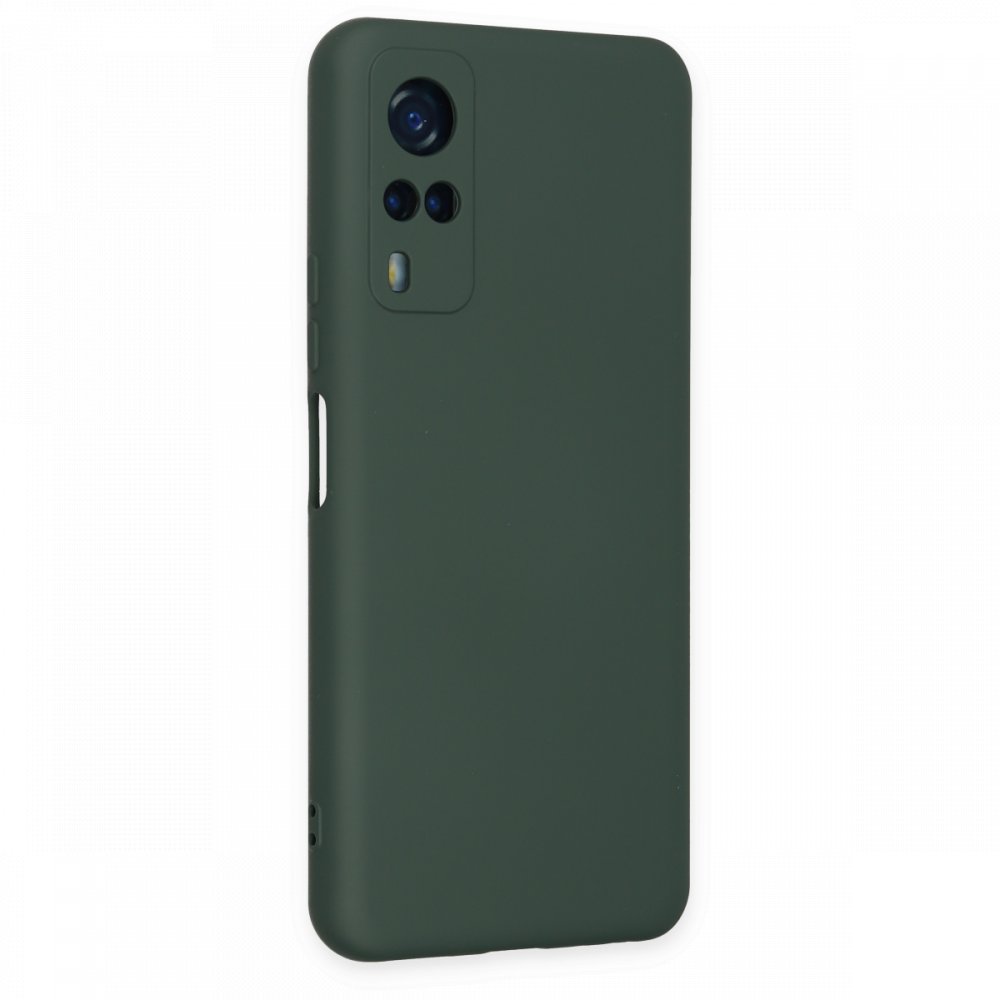 Newface Vivo Y51A Kılıf Nano içi Kadife Silikon - Koyu Yeşil