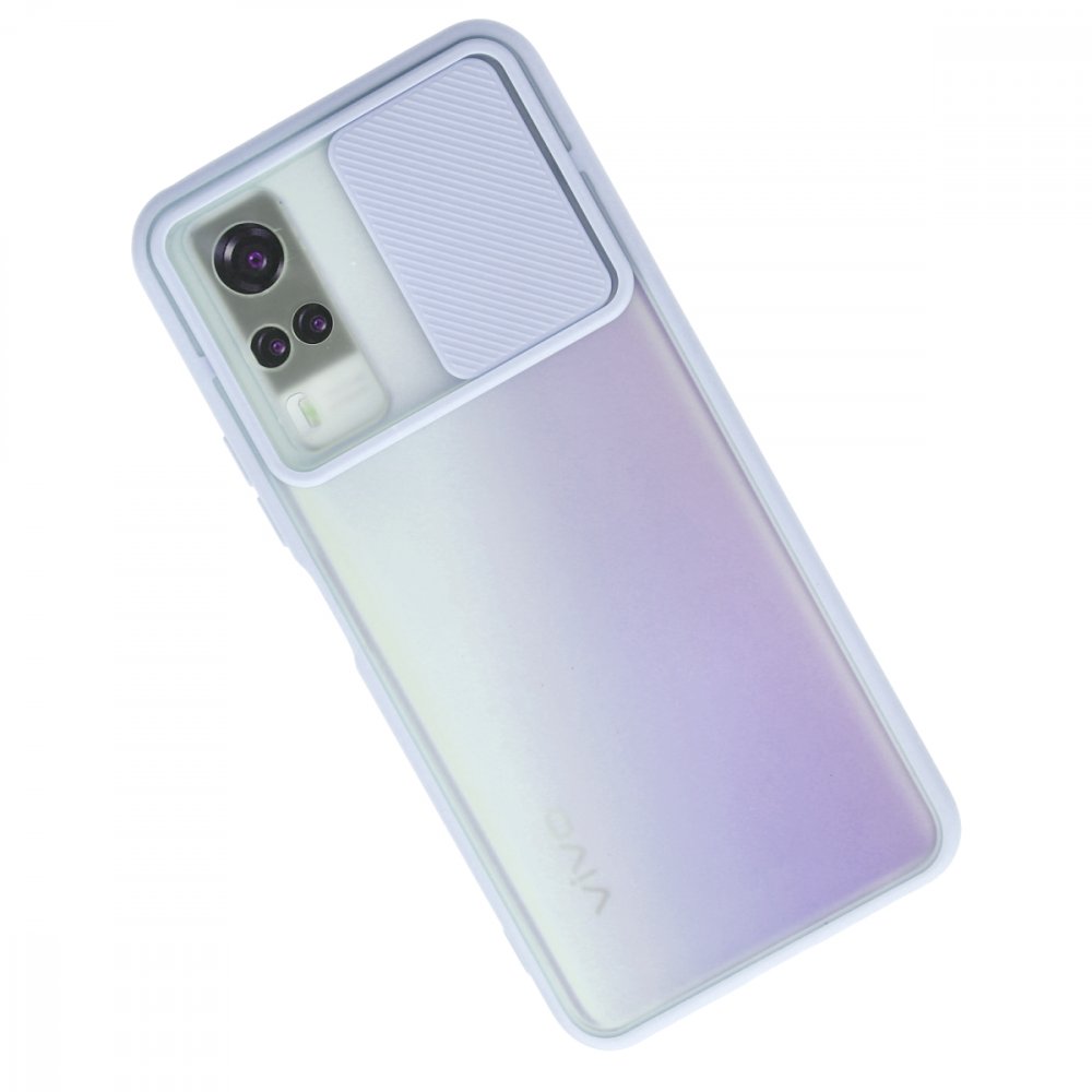 Newface Vivo Y51A Kılıf Palm Buzlu Kamera Sürgülü Silikon - Lila
