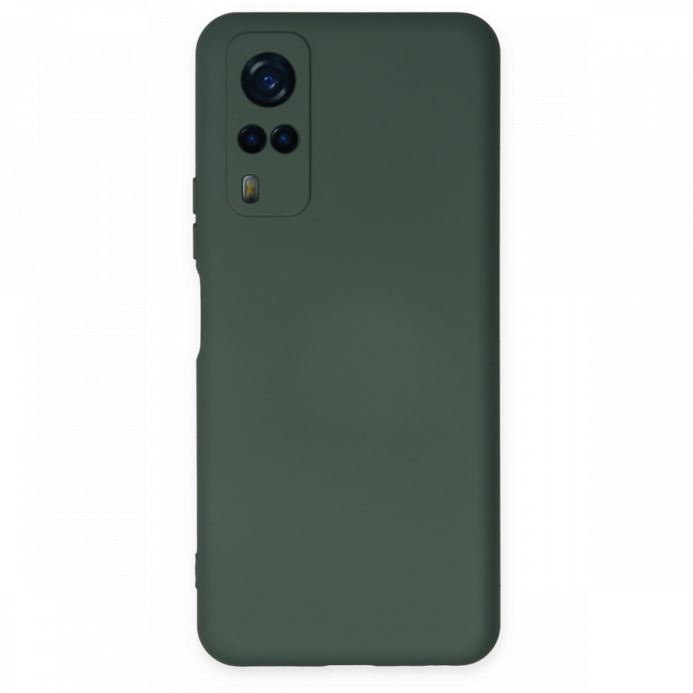 Newface Vivo Y53S Kılıf Nano içi Kadife  Silikon - Koyu Yeşil