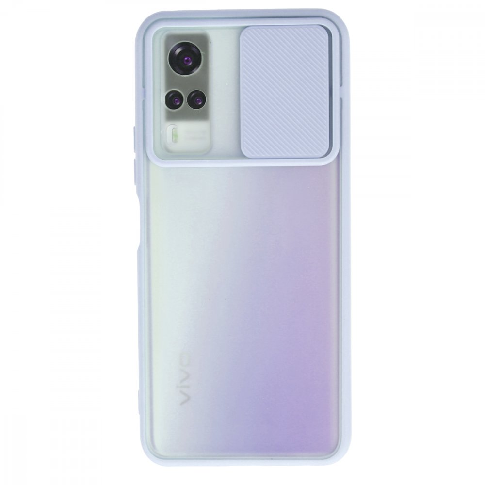 Newface Vivo Y53S Kılıf Palm Buzlu Kamera Sürgülü Silikon - Lila