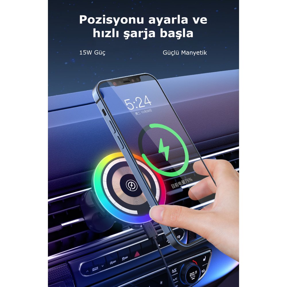 Newface W05 RGB Magneticsafe Araç Şarj