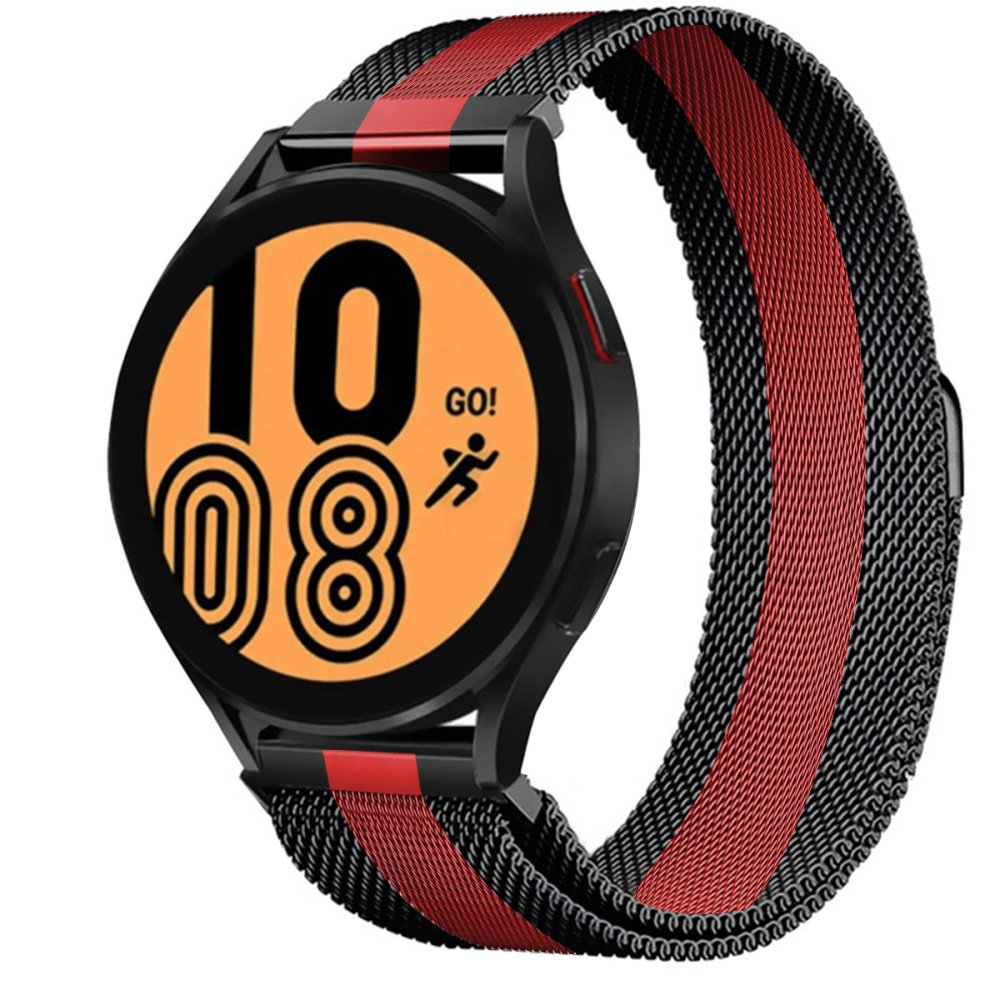 Newface Watch 20mm Metal Mıknatıslı Kordon - Siyah-Kırmızı