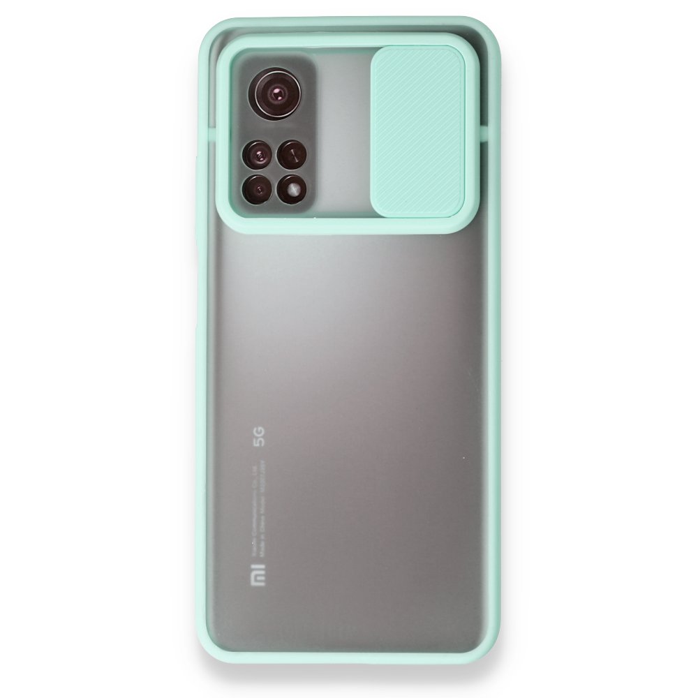 Newface Xiaomi Mi 10T Kılıf Palm Buzlu Kamera Sürgülü Silikon - Turkuaz