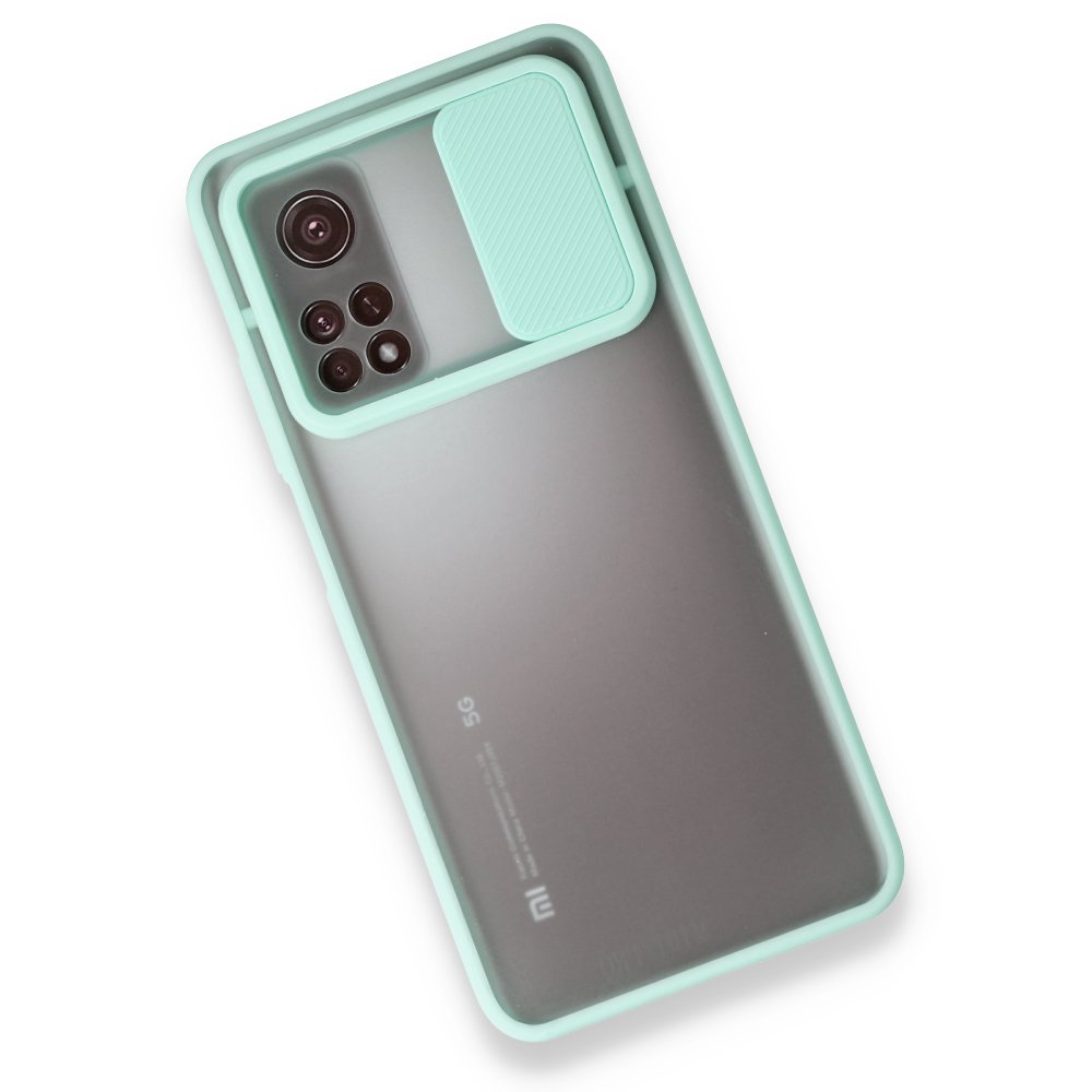 Newface Xiaomi Mi 10T Kılıf Palm Buzlu Kamera Sürgülü Silikon - Turkuaz