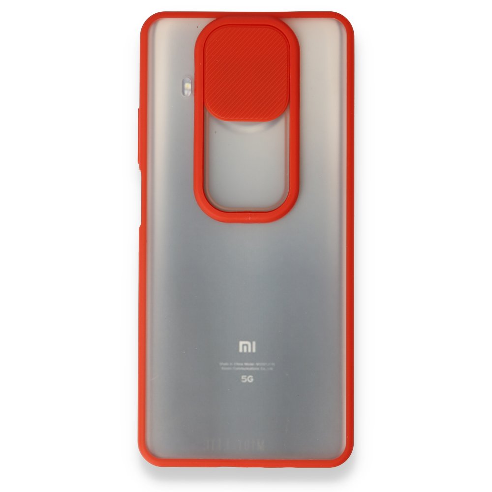 Newface Xiaomi Mi 10T Lite Kılıf Palm Buzlu Kamera Sürgülü Silikon - Kırmızı