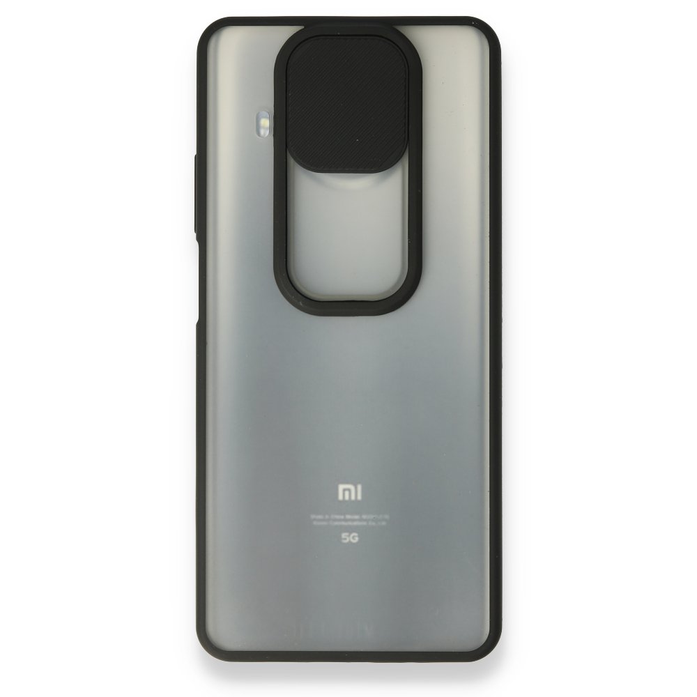 Newface Xiaomi Mi 10T Lite Kılıf Palm Buzlu Kamera Sürgülü Silikon - Siyah