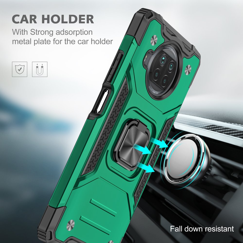 Newface Xiaomi Mi 10T Lite Kılıf Zegna Yüzüklü Silikon Kapak - Koyu Yeşil