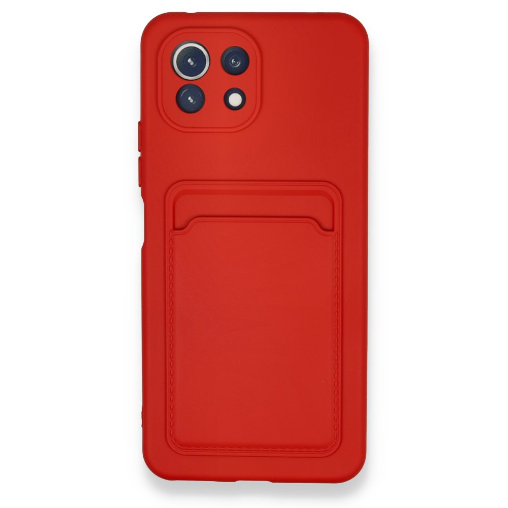 Newface Xiaomi Mi 11 Kılıf Kelvin Kartvizitli Silikon - Kırmızı