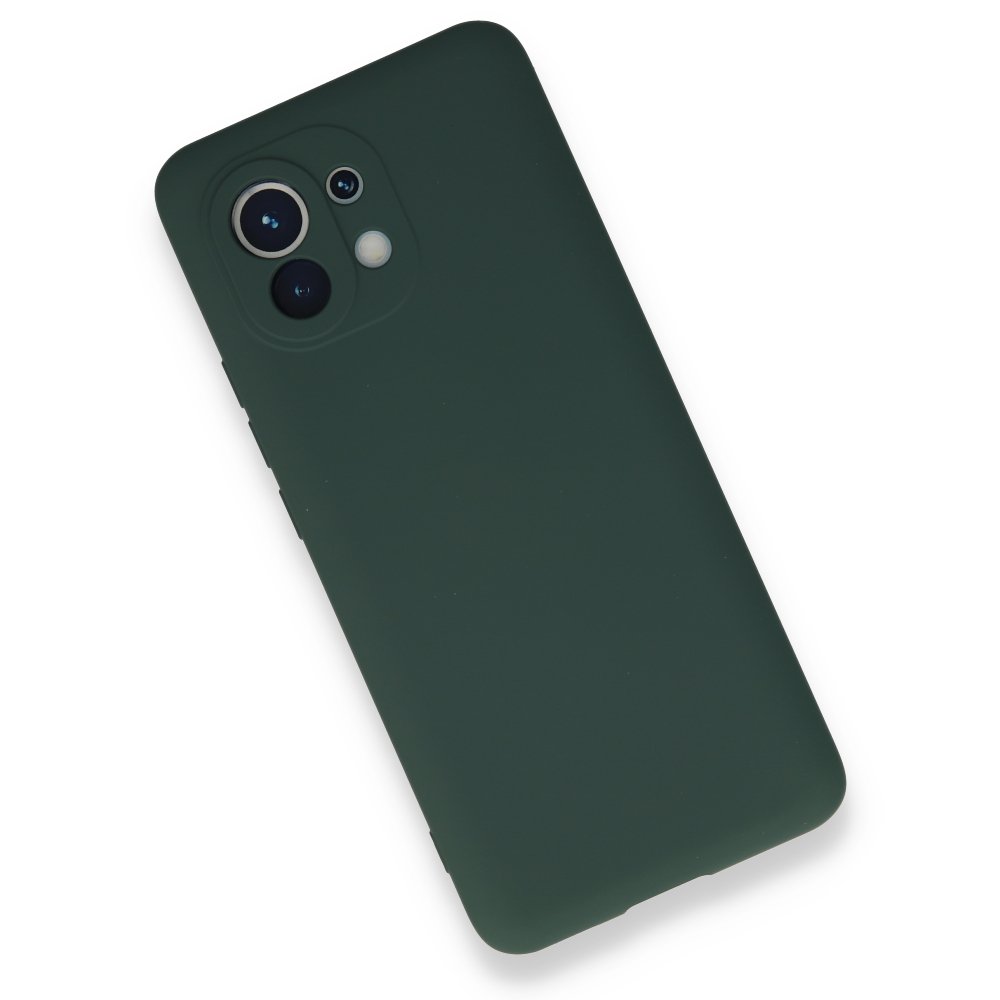Newface Xiaomi Mi 11 Kılıf Nano içi Kadife  Silikon - Koyu Yeşil