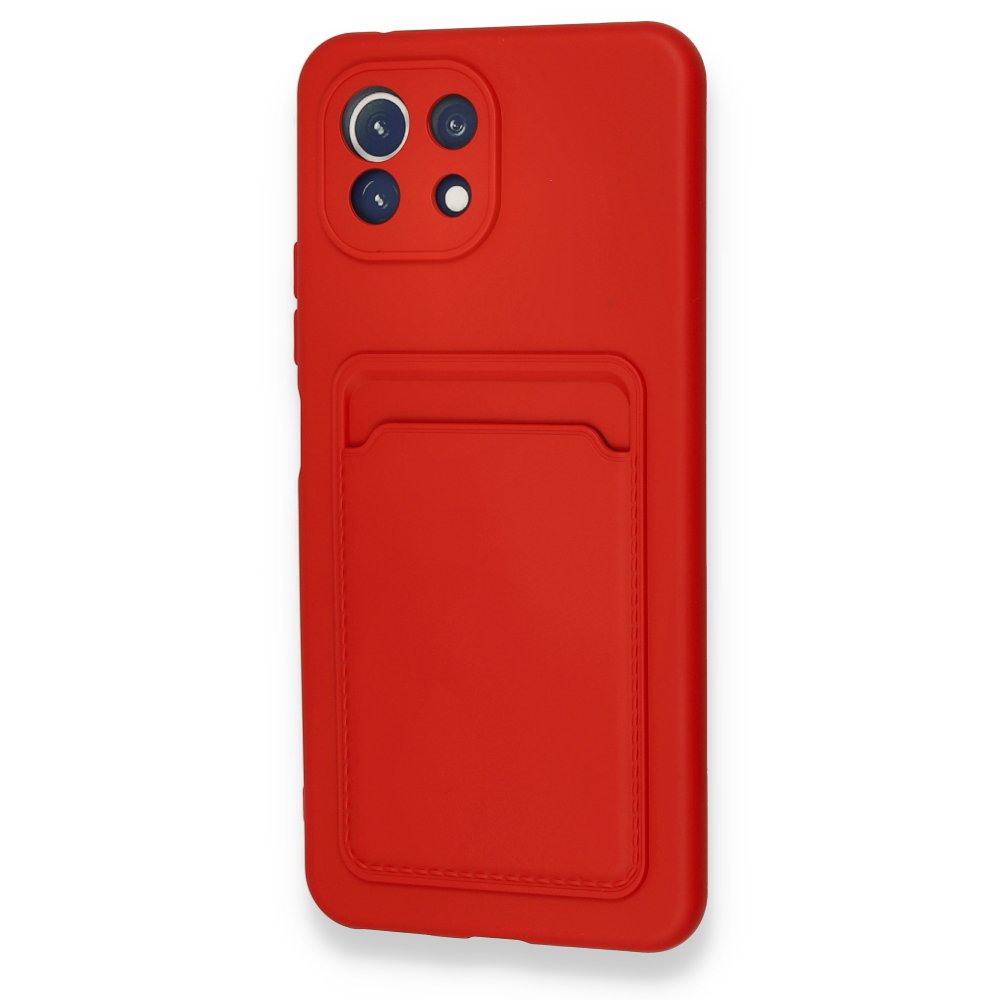 Newface Xiaomi Mİ 11 Lite Kılıf Kelvin Kartvizitli Silikon - Kırmızı