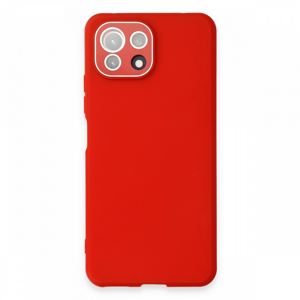 Newface Xiaomi Mİ 11 Lite Kılıf Lansman Glass Kapak - Kırmızı