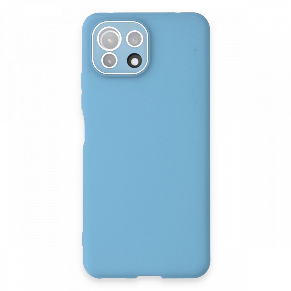 Newface Xiaomi Mİ 11 Lite Kılıf Lansman Glass Kapak - Mavi