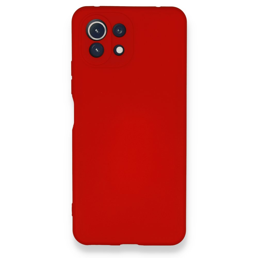 Newface Xiaomi Mİ 11 Lite Kılıf Nano içi Kadife Silikon - Kırmızı
