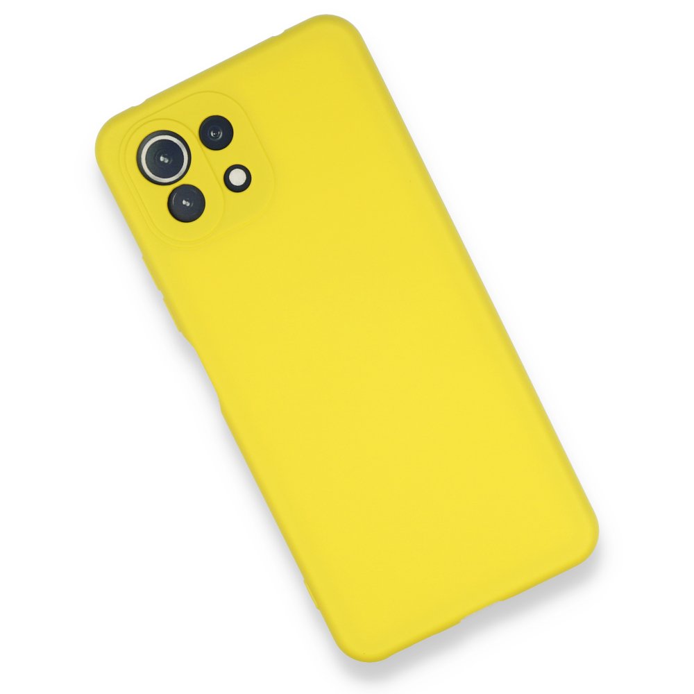 Newface Xiaomi Mİ 11 Lite Kılıf Nano içi Kadife Silikon - Sarı
