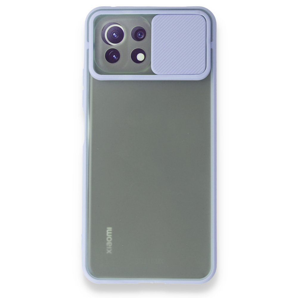 Newface Xiaomi Mİ 11 Lite Kılıf Palm Buzlu Kamera Sürgülü Silikon - Lila