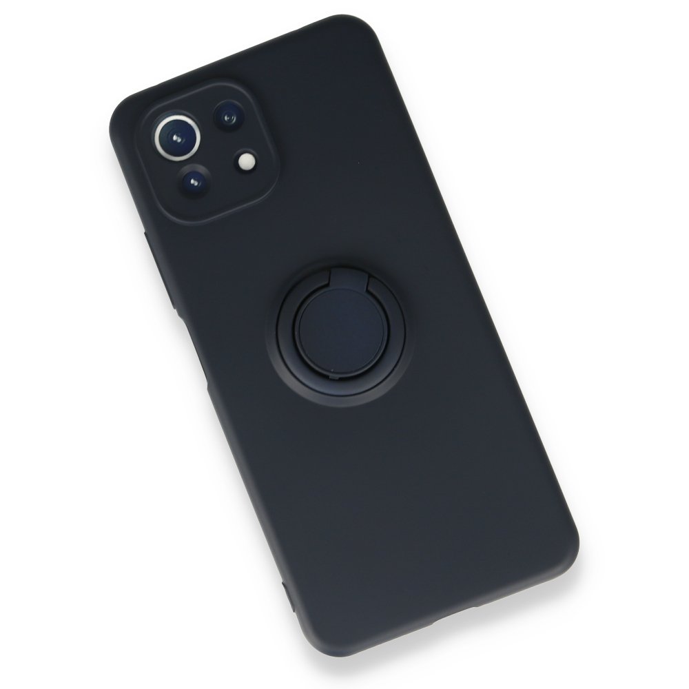 Newface Xiaomi Mİ 11 Lite Kılıf Viktor Yüzüklü Silikon - Lacivert