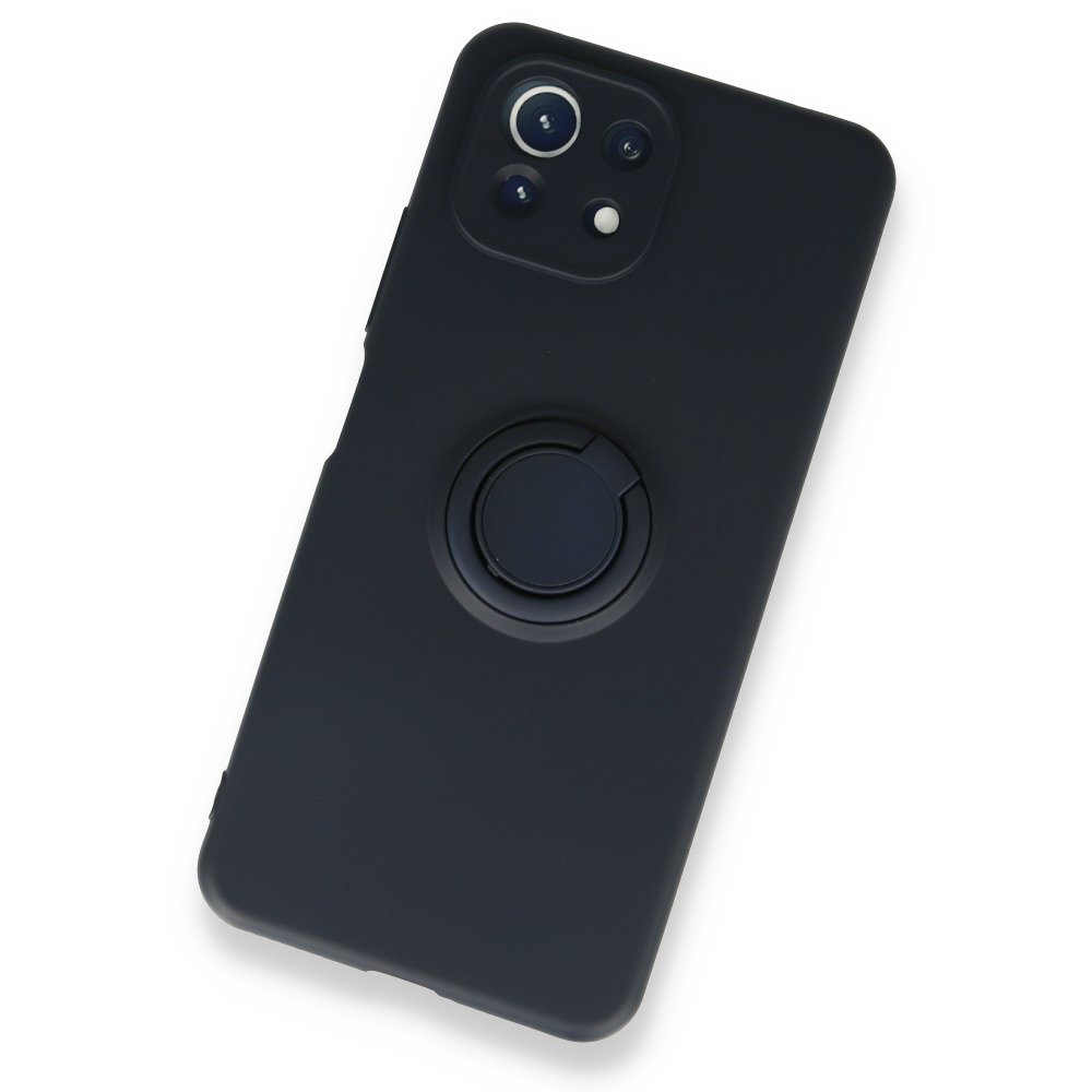 Newface Xiaomi Mİ 11 Lite Kılıf Viktor Yüzüklü Silikon - Lacivert
