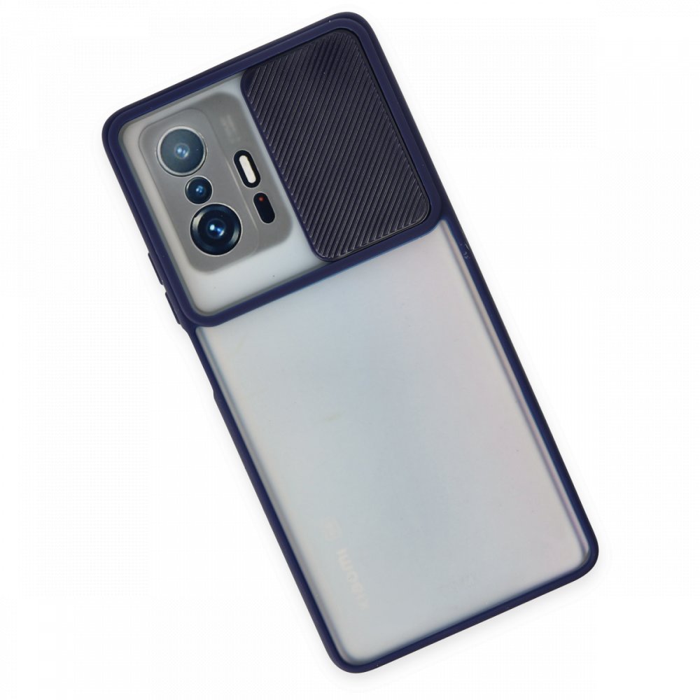 Newface Xiaomi Mi 11T Kılıf Palm Buzlu Kamera Sürgülü Silikon - Lacivert