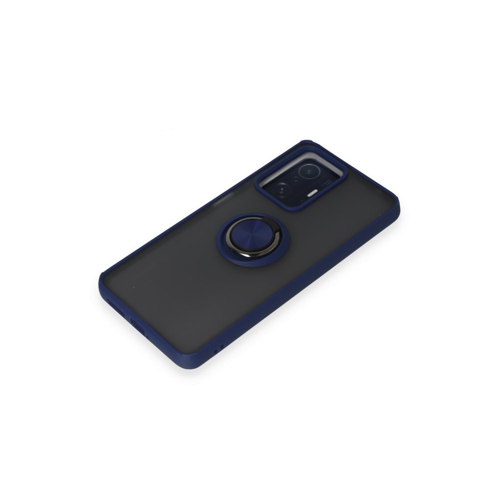 Newface Xiaomi Mi 11T Pro Kılıf Montreal Yüzüklü Silikon Kapak - Lacivert