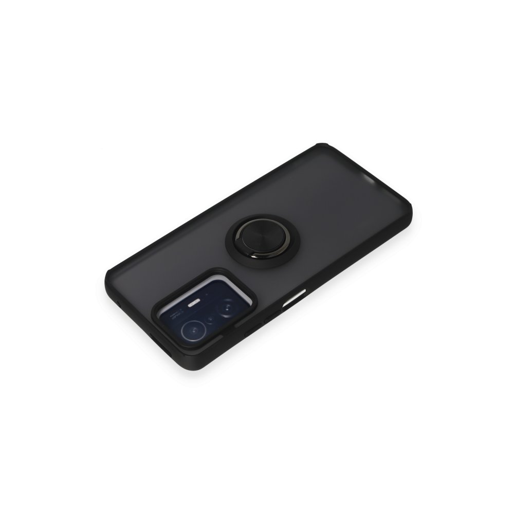 Newface Xiaomi Mi 11T Pro Kılıf Montreal Yüzüklü Silikon Kapak - Siyah