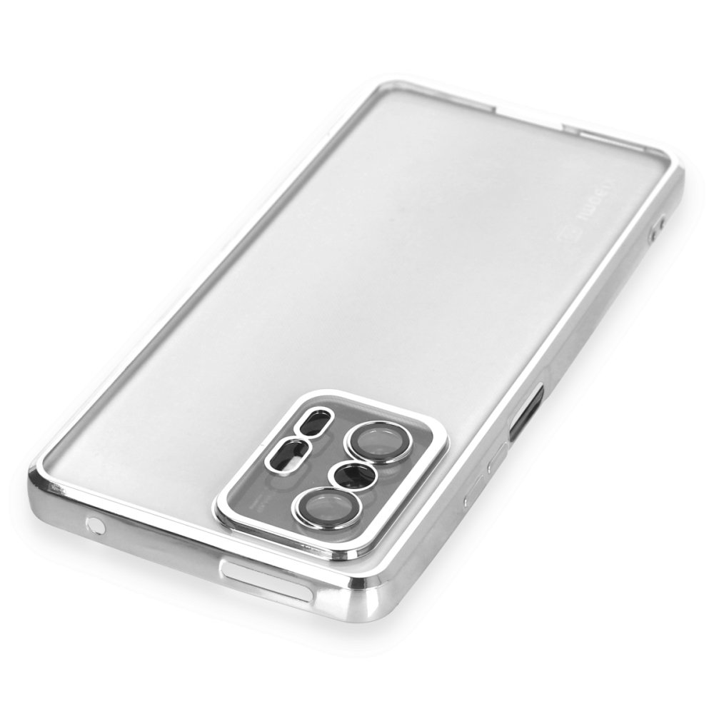Newface Xiaomi Mi 11T Pro Kılıf Razer Lensli Silikon - Gümüş