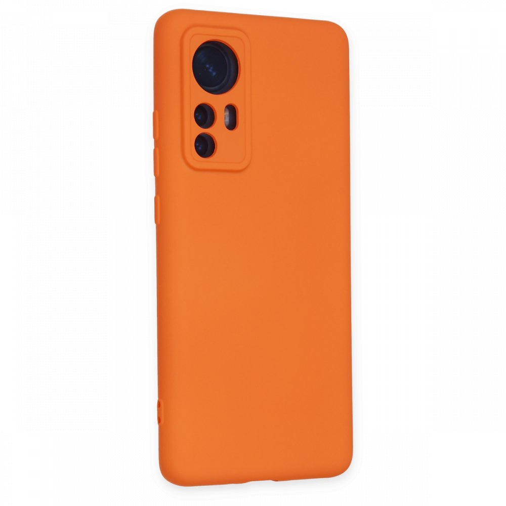 Newface Xiaomi Mi 12 Kılıf Nano içi Kadife Silikon - Turuncu