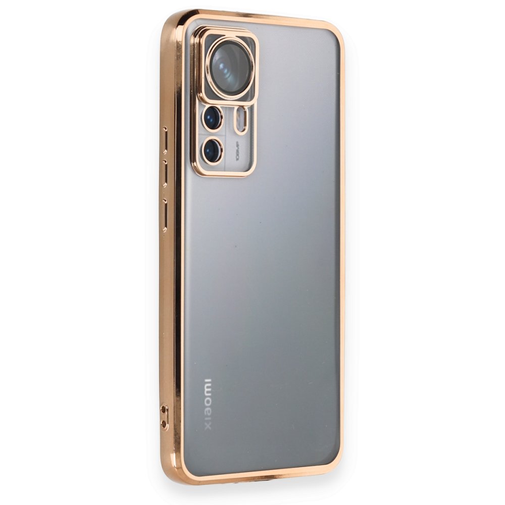 Newface Xiaomi Mi 12T Pro Kılıf Razer Lensli Silikon - Gold