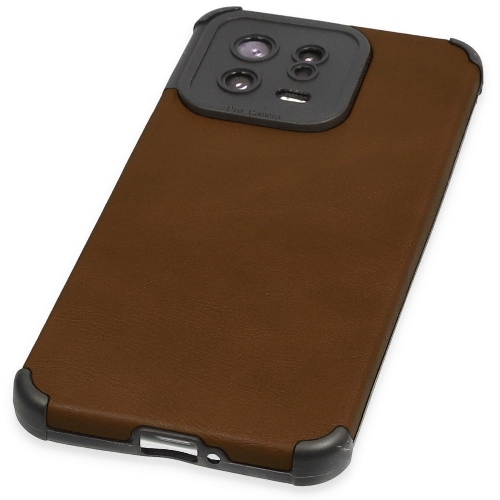 Newface Xiaomi Mi 13 Kılıf Loop Deri Silikon - Kahverengi