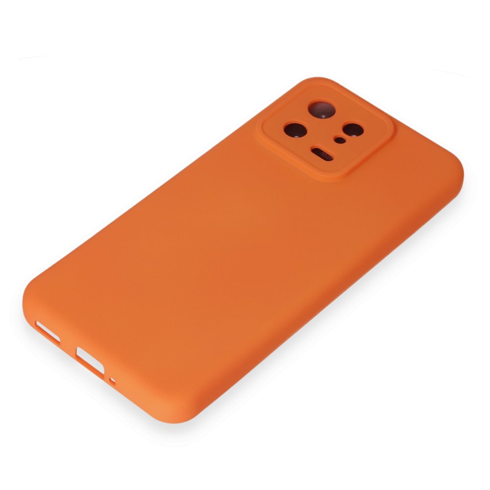 Newface Xiaomi Mi 13 Kılıf Nano içi Kadife Silikon - Turuncu