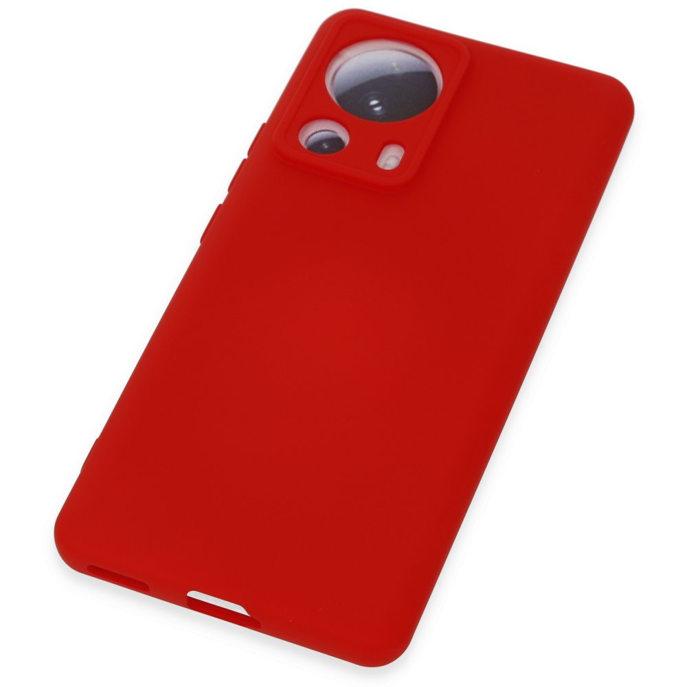 Newface Xiaomi Mi 13 Lite Kılıf Nano içi Kadife Silikon - Kırmızı