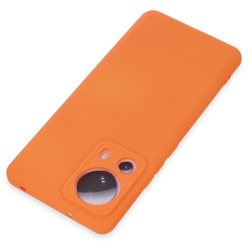 Newface Xiaomi Mi 13 Lite Kılıf Nano içi Kadife Silikon - Turuncu