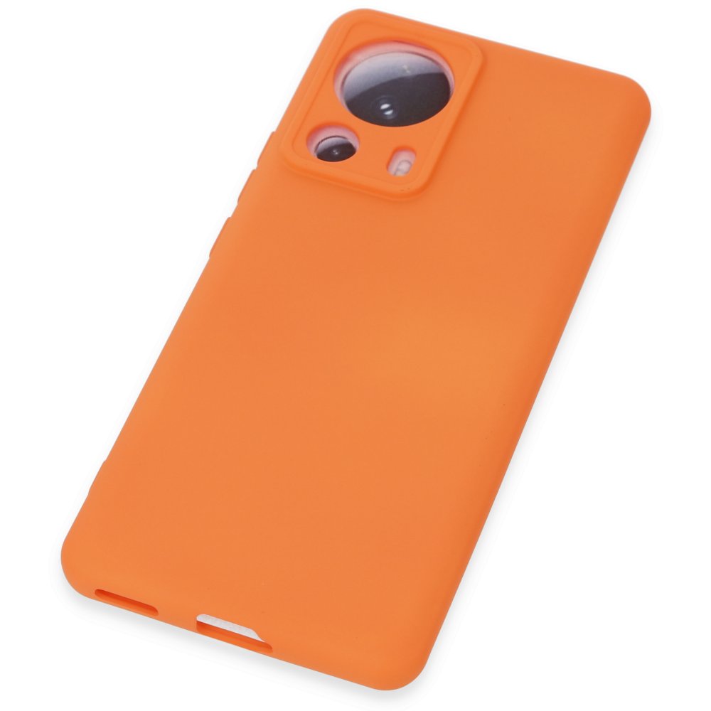 Newface Xiaomi Mi 13 Lite Kılıf Nano içi Kadife Silikon - Turuncu