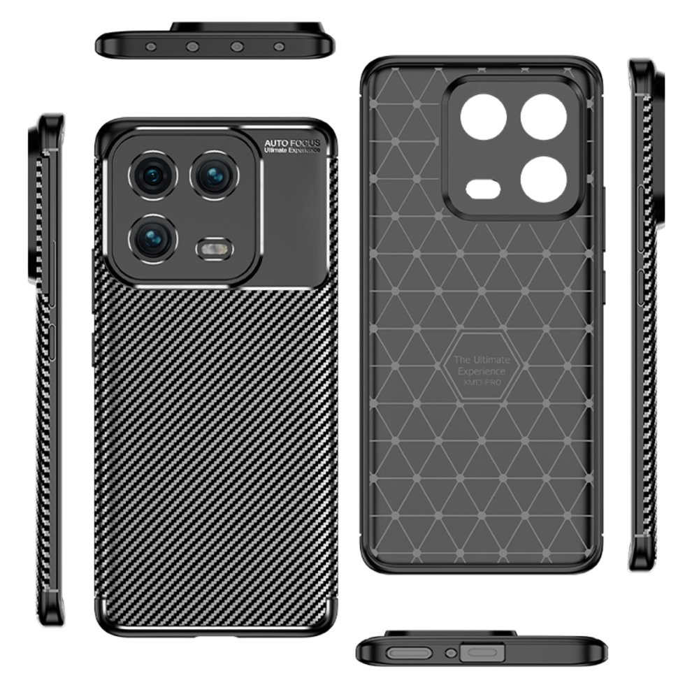 Newface Xiaomi Mi 13 Pro Kılıf Auto Focus Karbon Kapak - Siyah