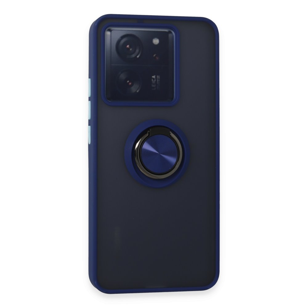 Newface Xiaomi Mi 13T Kılıf Montreal Yüzüklü Silikon Kapak - Lacivert
