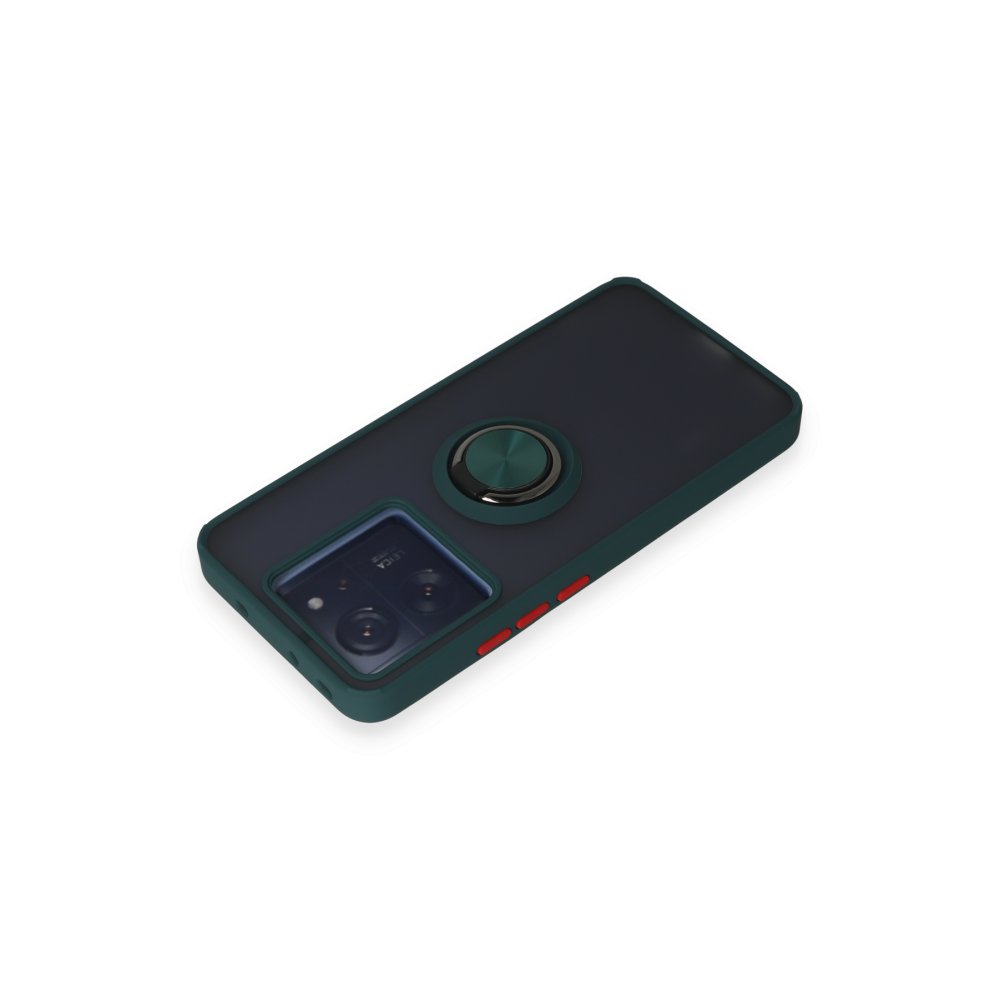 Newface Xiaomi Mi 13T Kılıf Montreal Yüzüklü Silikon Kapak - Yeşil
