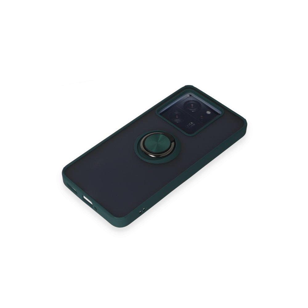 Newface Xiaomi Mi 13T Kılıf Montreal Yüzüklü Silikon Kapak - Yeşil