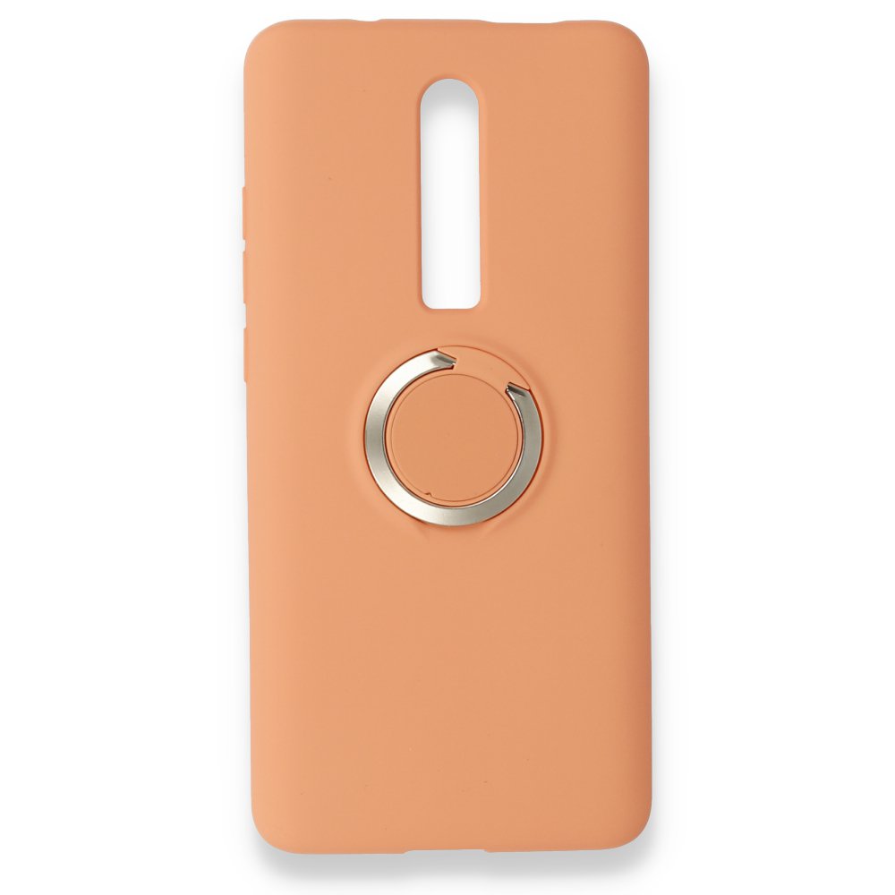 Newface Xiaomi Mi 9T Kılıf Viktor Yüzüklü Silikon - Turuncu