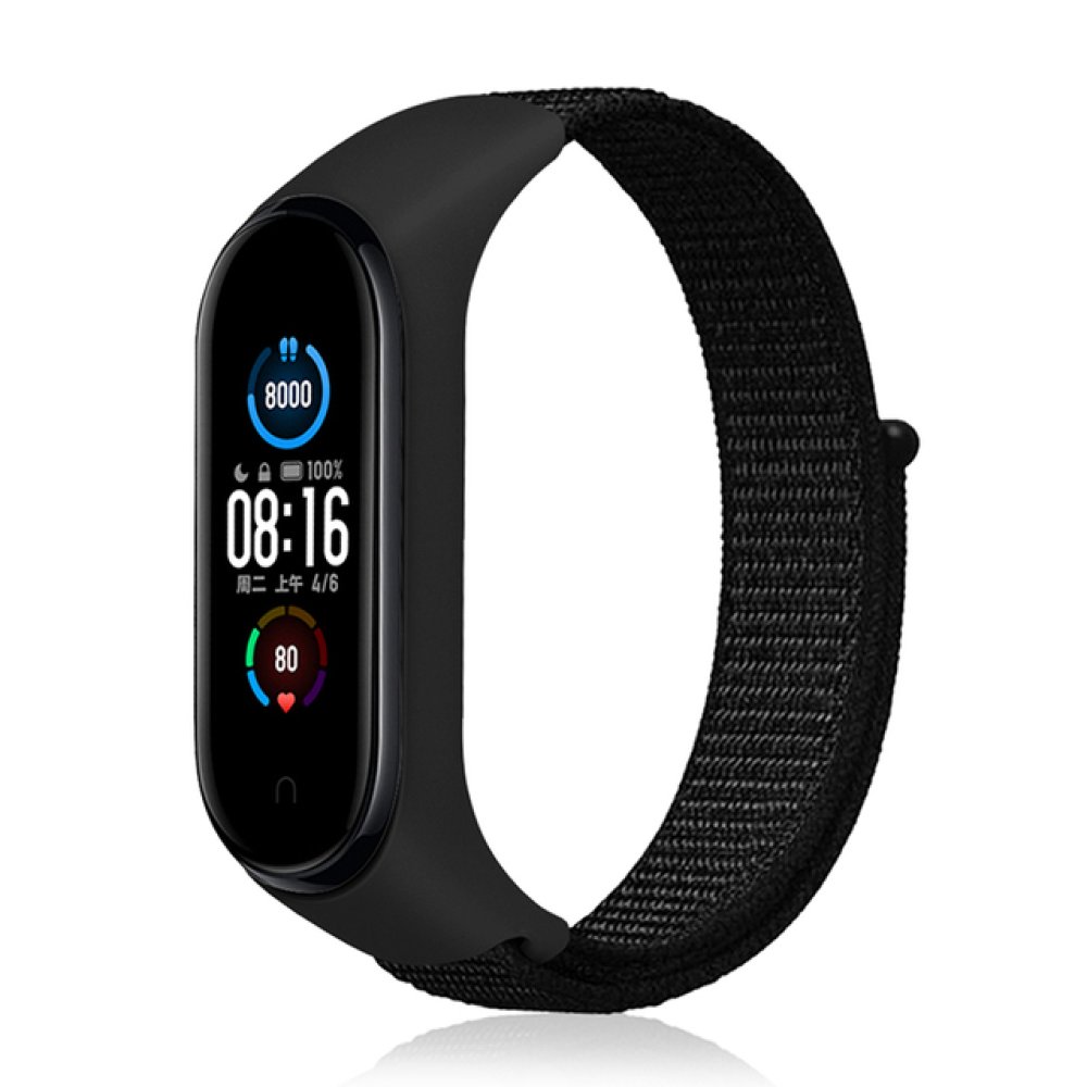 Newface Xiaomi Mi Band 4 Hasırlı Cırtcırtlı Kordon - Siyah