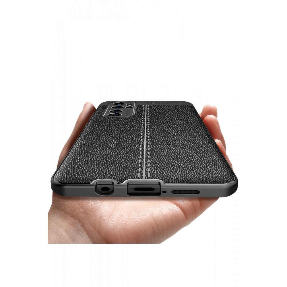 Newface Xiaomi Mi Note 10 Lite Kılıf Focus Derili Silikon - Lacivert