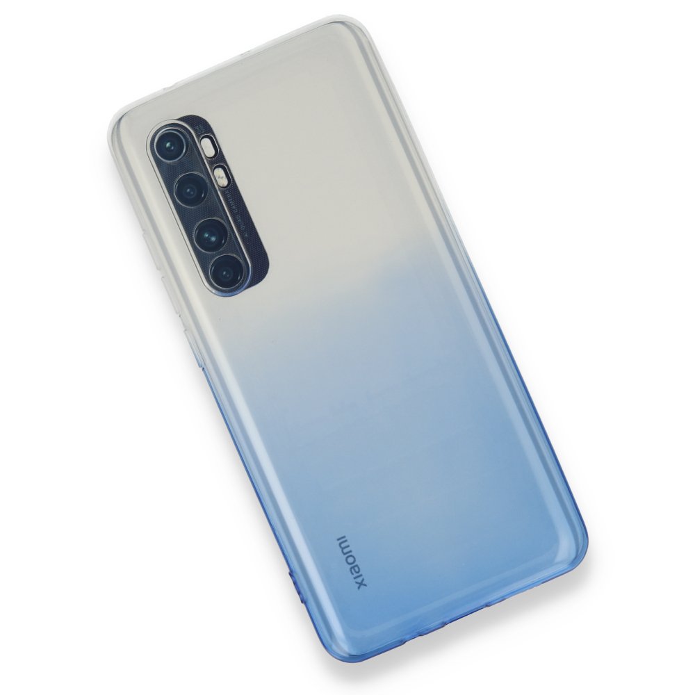 Newface Xiaomi Mi Note 10 Lite Kılıf Lüx Çift Renkli Silikon - Mavi