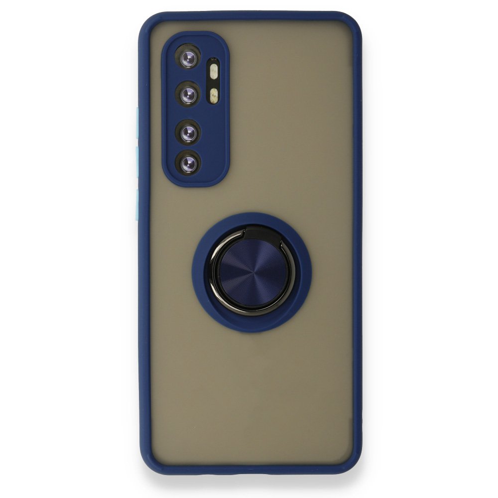 Newface Xiaomi Mi Note 10 Lite Kılıf Montreal Yüzüklü Silikon Kapak - Lacivert
