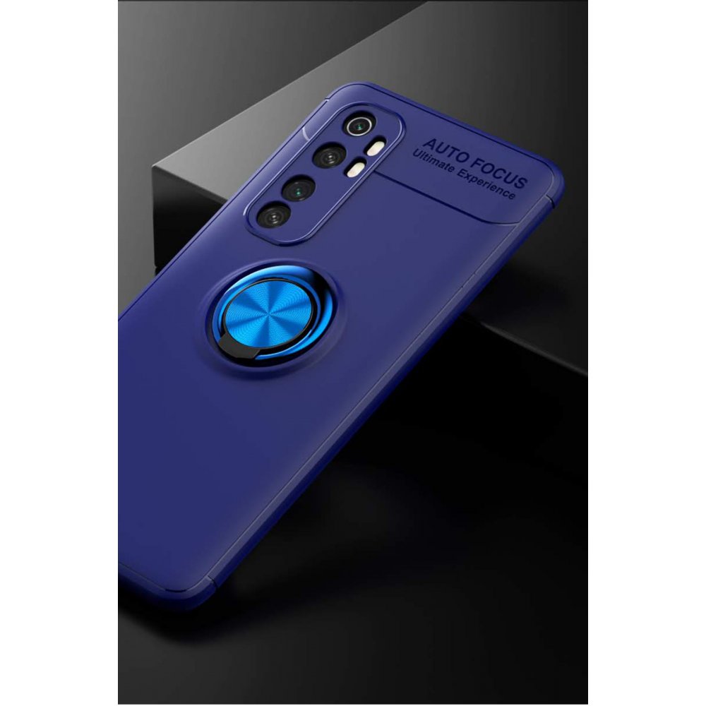 Newface Xiaomi Mi Note 10 Lite Kılıf Range Yüzüklü Silikon - Mavi