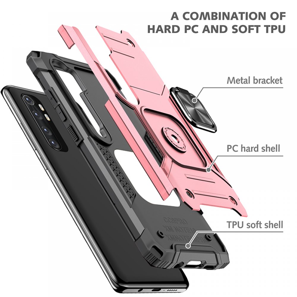 Newface Xiaomi Mi Note 10 Lite Kılıf Zegna Yüzüklü Silikon Kapak - Rose