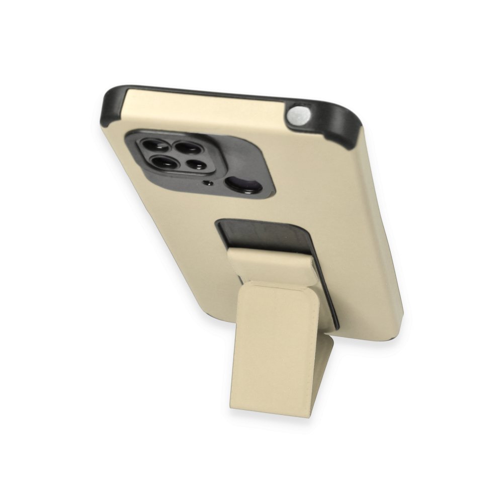 Newface Xiaomi Poco C40 Kılıf Mega Standlı Silikon - Gold