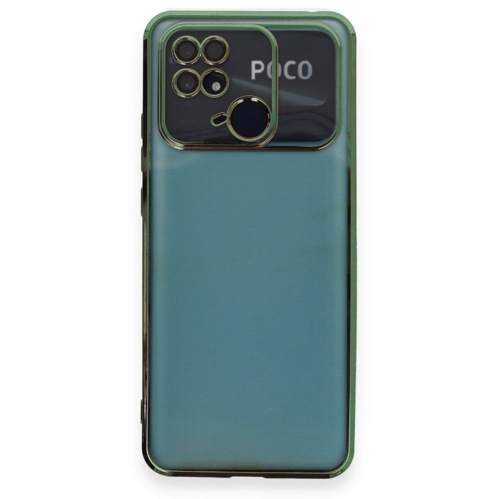 Newface Xiaomi Poco C40 Kılıf Razer Lensli Silikon - Yeşil