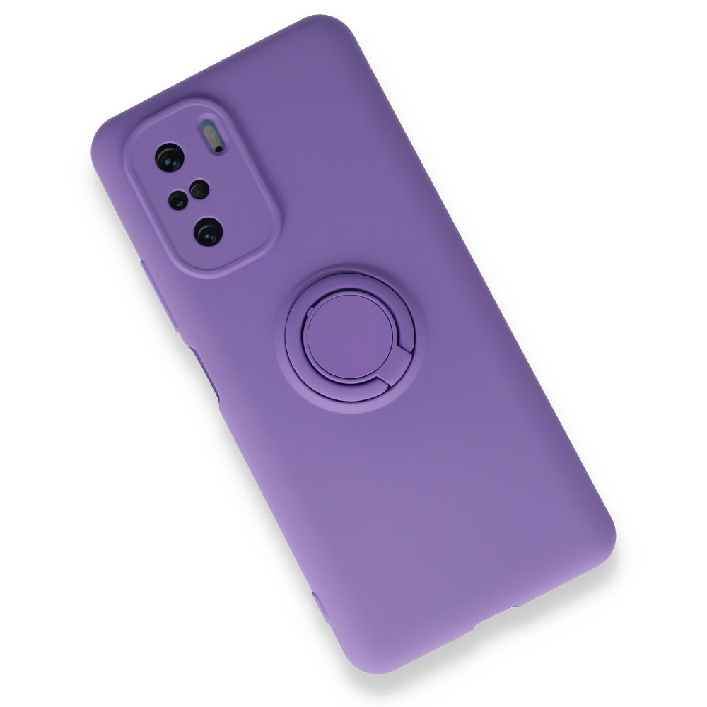 Newface Xiaomi Poco F3 Kılıf Viktor Yüzüklü Silikon - Mor