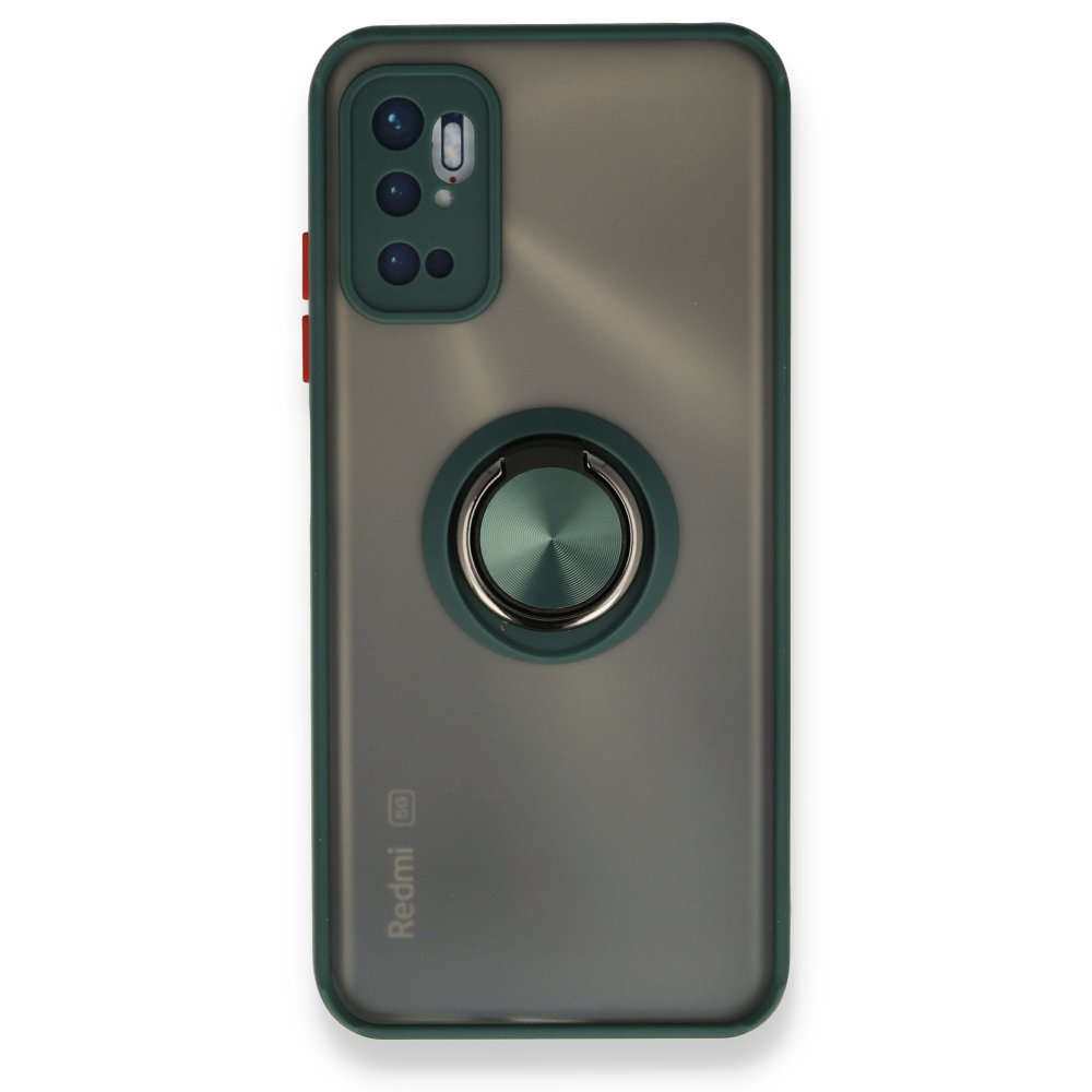 Newface Xiaomi Poco M3 Pro Kılıf Montreal Yüzüklü Silikon Kapak - Yeşil