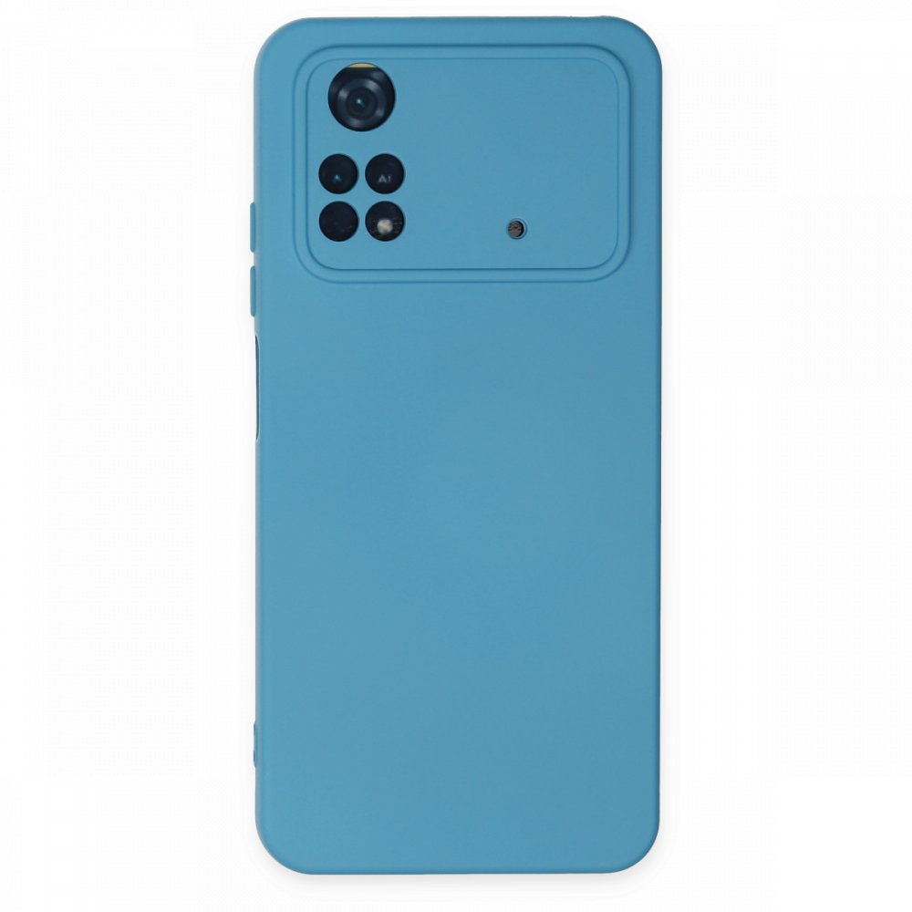 Newface Xiaomi Poco M4 Pro 4G Kılıf Nano içi Kadife Silikon - Mavi